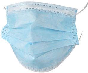 100 Pack Disposable Medical Sanitary Surgical Face Masks with Elastic Earloops - Hypoallergenic Thick 3-Ply Cotton Filter for Pollen, Allergies, Cold, Dust, Flu, Bacteria, Dentists and Doctors.