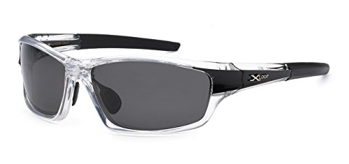 Xloop Active Polarized Outdoor Sport Men Women Running Basketball Golf Driving Fashion Sunglasses (Black and Clear)
