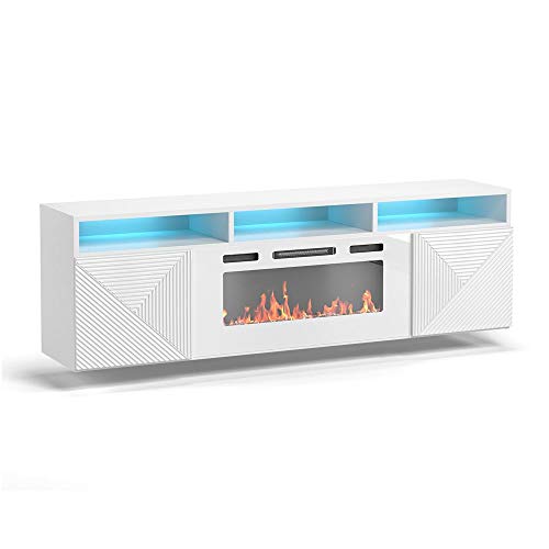 Meble Furniture Giza WHEF Wall Mounted Electric Fireplace Modern 63
