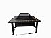 Global Outdoors 34-in Adjustable Leg Square Slate Top Fire Pit with Spark Screen, Weather Resistant Cover and Safety Poker