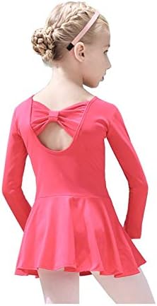 Gurcyter Athletic Leotards,Girls' Short/Long Sleeve Ballet Leotard Skirted Dance Back Bowknot Dress