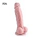 Oopsix Huge Dildo G-Spot Stimulator Realistic Penis, Liquid Silicone Dildo,Adult Things Sex Toys for Couples with Suction Cup Base & Balls 7'' (Flesh Color)