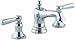 KOHLER 10577-4-CP Bancroft Widespread Bathroom Sink Faucet, Three-Hole Two Handle Bathroom Faucet, 1.2 GPM, Polished Chrome