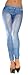 New Stylish Denim Look Ripped Faux Jean Blue Leggings Tights Pants