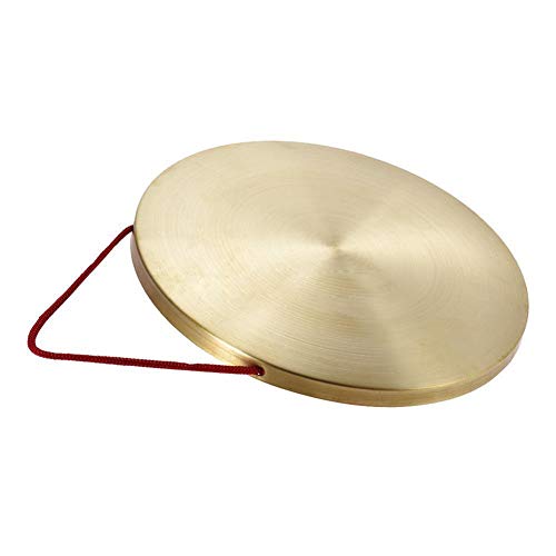 millet16zjh Hand Gong Brass Copper Chapel Opera Percussion Round Play Hammer Instrument Toy - Yellow Copper - Thumbnail 2