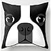 B Lyster shop Black White Dog Boston Terrier #1278W Cotton & Polyester Soft Zippered Cushion Throw Case Pillow Case Cover