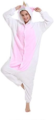 Adult Onesie Unicorn Pajamas- Plush One Piece Animal Cosplay Costumes Halloween Partywear