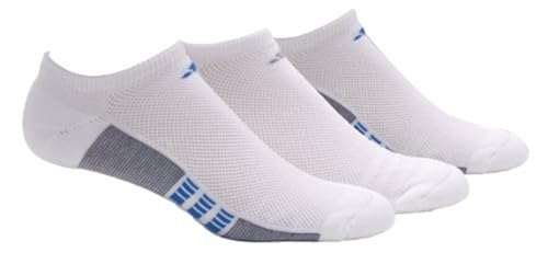 adidas Men's Superlite Stripe No Show Socks (3-Pair), White
