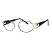 SA106 Luxury 90s Gangster Rapper OG Oval Clear Lens Eye Glasses Gold Black