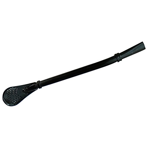 Yerba Mate Bombilla, Tea Bombilla Gourd Drinking Filter Straws Stirrer 304 Food-Grade Stainless Steel Straw with 6.3" Length, 1 PCS (Black)