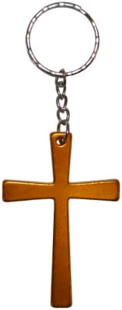 Gold Cross / Crucifix Metal Keyring
