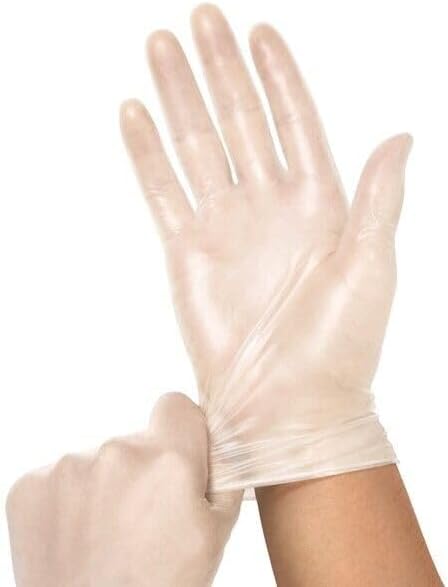 EuroMarksGlobal 500 Clear Vinyl Gloves Powder Free Latex Free Food Medical