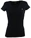 Tommy Hilfiger Womens V-Neck Solid Color Logo T-Shirt - XL - Black
