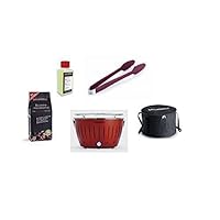  Lotusgrill Lotusgrill Edelstahl Stahl Kunststoff braun klein Balkon Camping Picknick ✔ rund ✔ tragbar rauchfrei ✔ Grillen mit Holzkohle ✔ für den Tisch 