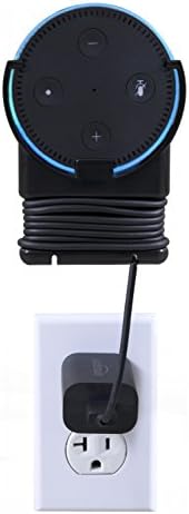Storage Theory | Wall Mount Holder for Amazon Echo Dot 2nd Generation | Peel & Stick | Cord Wrap | No Hardware Required | Black Color