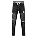 Leadmall Men’s Stretch Skinny Jeans | Men Fashion Slim Fit Ripped Destroyed Side Striped Denim Pants | Casual Bike Skate Board Tapered Trousersthumb 3