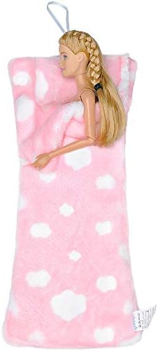 Eting Handmade Fluff Sleeping Bag For Girl Doll Bedroom Accessories (Pink Heart)