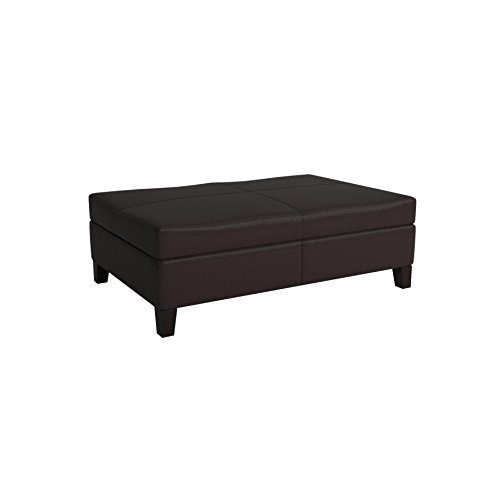 Abbyson Living Frankfurt Leather Storage Flip-Top Ottoman