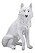 Ebros Large Artemis Wildlife Sitting Alpha Albino Ghost White Wolf Statue 20.5
