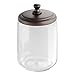 iDesign York Glass Bathroom Vanity Apothecary Jar with Lid for Cotton Balls, Swabs, Cosmetic Pads, Candy, 3.5