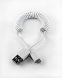 Salom Micro uCable -Coil USB data cable - Micro USB plug (white)