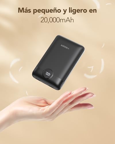 20000mAh Batería Externa Power Bank, Carga Rápida 22.5W QC3.0,