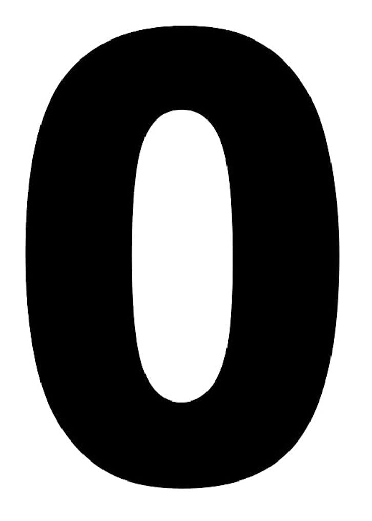 Merriway BH04428 (4 Pcs) Black Vinyl Stick-On Wheelie Bin Post Box Crate Dust Bin Numbers 50mm (2 inch) Number 0 - Pack of 4 Pieces