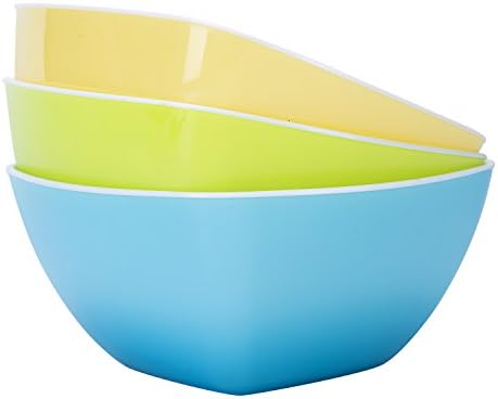 Plastic Bowls,Wecye BPA Free Kicthen Fruit Bowl,Salad Bowl,Mixing Bowls,Cereal Bowls,Candy Dish,Set of 3 (Small)