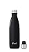 S'well Insulated, Triple-Walled Stainless Steel Water Bottle, Midnight Black in 17oz