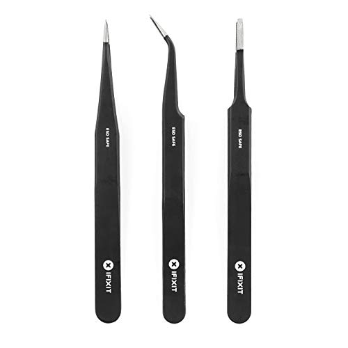 iFixit Precision Tweezers Set - Extra Fine, Angled, and Blunt Tips