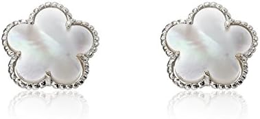 Riccova Country Chic Rhodium-Plated Mother Of Pearl Flower Stud Earring