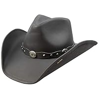 Stetson Large Black Roxbury Shapeable Leather Western Hat