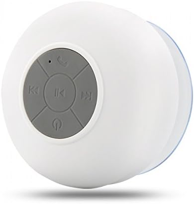 NeeGo Portable Waterproof Shower Speaker Bluetooth 3.0 with Built-In Mic Powerful for Pool Boat Beach Hiking Camping White