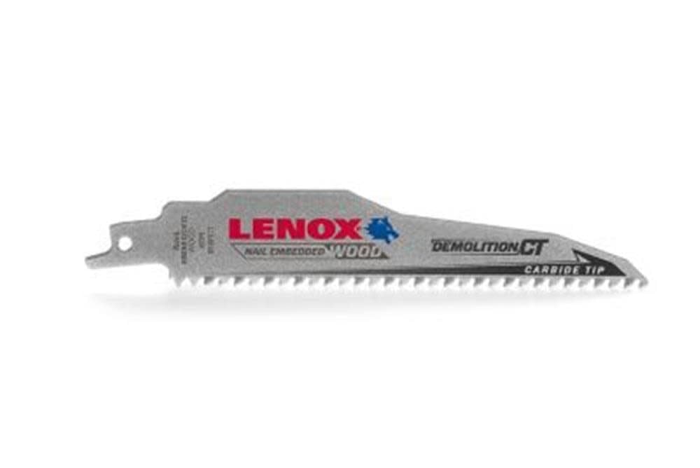 Lenox CT Carbide Tipped Demolition Reciprocating Saw Blade 6" 152mm 1832118,Silver