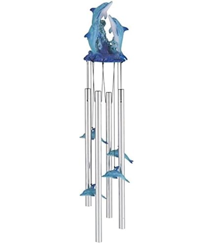 StealStreet Windspiel „Round Top Dolphin“ – Garten-Deko, 23 Zoll, Hängend