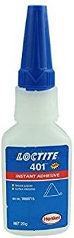 Loctite 401 Super Glue Instant Adhesive -20G - Sticks Metal, Rubber, Ceramic General Purpose. Low Viscosity. Ideal for Use On Porous Substrates.