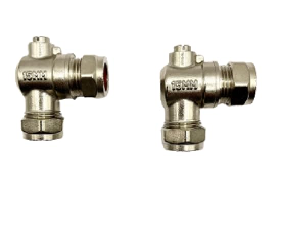 hep® 15mm Angle Isolating Valve for Tap Connector Flexi Pipes Elbow Ball o Fix Isolation Valves for Toilet, Basin Pack of 2