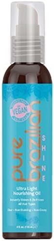 Pure Brazilian Shine Ultra Light Nourishing Oil 4 Oz (118 ml) by Pure Brazilian