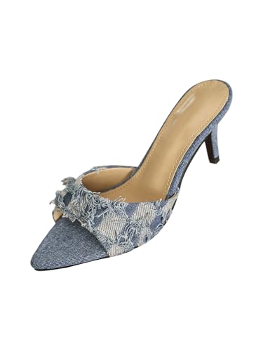GORGLITTER Women's Clear Kitten Heels Pointed Open Toe Heel Sandals at Amazon