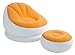 Intex Inflatable Colorful Cafe Chaise Lounge Chair + Ottoman, Orange | 68572E-O