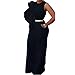 Bodycon4U Women's Ruffle High Waist Clubwear Long Wide Leg Pants Jumpsuit Rompers Black 2XL