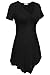 Meaneor Women's V Neck Short Sleeve Handkerchief Hem Lightweight Flare Tunic Top