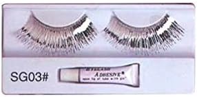 Glitter Coloured Eyelashes With Adhesive 6 Colours Cosmetics Fake Eyelashes (Silver)
