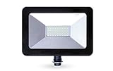 LLT 30W LED Flood Light with Knuckle, 5000k, 1600lm, Super Slim Outdoor LED Floodlight, IP65, Suitable for Wet Locations, 110V-130V, Black