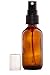 (2) Small Glass Spray Bottles, Glass Amber 2 Oz Bottles with Black Fine Mist Sprayer for Aromatherapy & Cosmetic Sprays