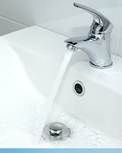 Tgosomt Universal Bathroom Sink Stopper, 1.1~1.5” Basin Pop Up Sink Drain Strainer, Anti Clogging Sink Drain Filter With Hair Catcher (Silver)