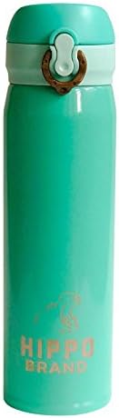Hippo Vacuum Insulated Compact Design - Stainless Steel water bottle for hot and cold beverages - suitable for travel and personal use - 16 oz (Tiffany Blue)
