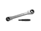 Yellow Jacket 60610 Hand, 3/16" to 3/8" Dr, 5-1/2" L Ratchet Wrench with Adapter