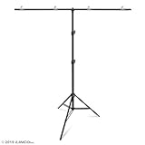 Linco Lincostore Zenith Portable T-Shape Background Backdrop Stand Kit 5x6.7ft - 5ft Wide (Fixed) and 6.7ft High (Adjustable)- Lightweight Only 4 Lbs Easy to Carry and Storage
