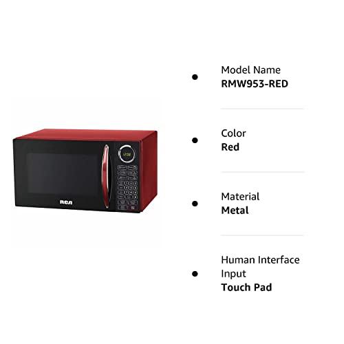 RCA RMW953RED Microwave Oven, 900 Watts with 10 Power Levels, Red